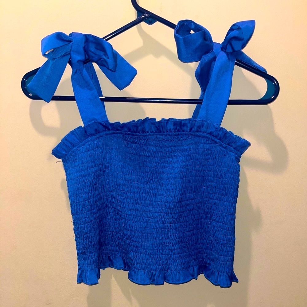 💙Blue Ribbed Tank Top.